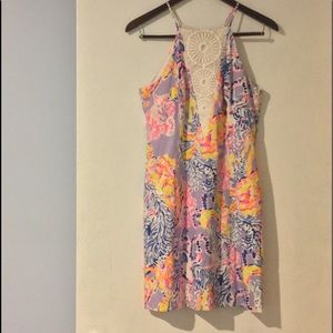 Lilly Pulitzer neon dress with tassel zip, size 6